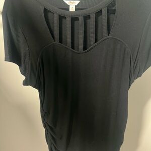 Chaps Women's Black Short Sleeve Top